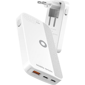 MOBILE ORIGIN 65W GAN III SLIM CHARGER DUAL USB-C SINGLE USB-A WHITE