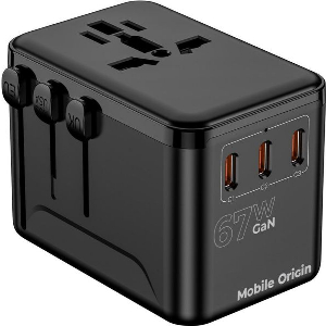 MOBILE ORIGIN GAN 67W TRAVEL ADAPTER PW5 EU/UK/US/AUS 3X USB-C + USB-A