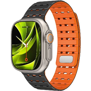 MOBILE ORIGIN MAGNETIC STRAP BLACK/ORANGE APPLE WATCH 49MM/46MM/45MM/44MM