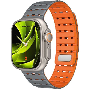 MOBILE ORIGIN MAGNETIC STRAP GREY/ORANGE APPLE WATCH 49MM/46MM/45MM/44MM