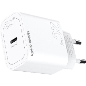 MOBILE ORIGIN PD20W WALL CHARGER MO11 WHITE 1 USB-C