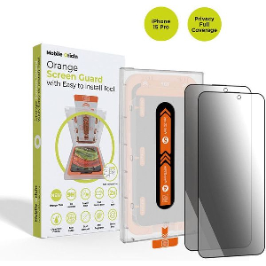 MOBILE ORIGIN PRIVACY SCREEN GUARD IPHONE 15 PRO WITH APPLICATOR 2 PACK