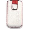 LEATHER POUCHE ANILINE CASE WHITE - RED SEW ΓΙΑ NOKIA 6700 SLIDE
