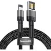 BASEUS CABLE CAFULE WORKING WITH LIGHTNING 2.4A 1M GREY/BLACK