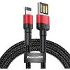 BASEUS CABLE CAFULE WORKING WITH LIGHTNING 2.4A 1M RED/BLACK