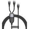 BASEUS FLASH SERIES 2-IN-1 FAST CHARGING DATA CABLE TYPE-C TO L+C 100W 1.2M BLACK