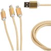 CABLEXPERT CC-USB2-AM31-1M-G USB 3-IN-1 CHARGING CABLE GOLD 1 M