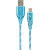 CABLEXPERT CC-USB2B-AMMBM-2M-VW PREMIUM COTTON BRAIDED MICRO-USB CHARGING CABLE BLUE/WHITE 2 M