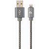 CABLEXPERT CC-USB2S-AMLM-1M-BG PREMIUM SPIRAL METAL 8-PIN CHARGING AND DATA CABLE 1M METALLIC GREY