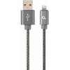 CABLEXPERT CC-USB2S-AMLM-2M-BG PREMIUM SPIRAL METAL 8-PIN CHARGING AND DATA CABLE 2M METALLIC GREY