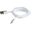 CABLEXPERT CCB-MUSB2B-AMLM-6-S COTTON BRAIDED 8-PIN CABLE WITH METAL CONNECTORS 1.8M BLISTER SILVER