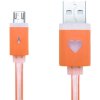 CREEV MU-200L MICRO USB TO USB LED LIGHT CABLE 1M ORANGE