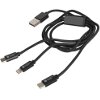 EXTREME MEDIA NKA-1202 3IN1 MICRO USB - LIGHTNING - TYPE C CHARGE/SYNCE USB CABLE 1M