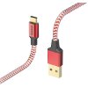 HAMA 178296 CABLE REFLECTIVE CHARGING/DATA CABLE USB-C/ TYPE-C/ - USB-A 1.5M RED