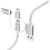 HAMA 183306 3-IN-1 MICRO-USB CABLE WITH ADAPTER FOR USB TYPE-C AND LIGHTNING, 0.2M, WHI