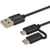 SAVIO CL-128 2IN1 USB - MICRO USB / TYPE C CABLE 2.1A 1M