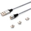 SAVIO CL-156 USB MAGNETIC CABLE 3 IN 1 TYPE-C, MICRO USB, LIGHTNING 2M