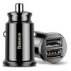 BASEUS UNIVERSAL CAR CHARGER GRAIN 2X USB 3.1A BLACK