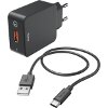 HAMA 183230 HAMA CHARGER KIT USB TYPE-C QC 3.0 3 A BLACK