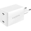 LOGILINK PA0231 USB POWER SOCKET ADAPTER 2X USB-PORT GAN-TECHNOLOGY 48W
