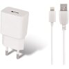 MAXLIFE UNIVERSAL TRAVEL CHARGER MXTC-01 USB 1A + 8-PIN CABLE WHITE