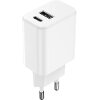 SETTY CHARGER 1X USB + USB-C 3A 20W WHITE