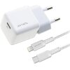 4SMARTS WALL CHARGER VOLTPLUG MINI PD 30W GAN USB-C TO LIGHTNING CABLE 1.5M WHITE MFI CERTIFIED
