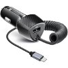 FORCELL CARBON CAR CHARGER USB QC 3.0 18W + CABLE FOR TYPE C 3.0 PD20W CC50-1AC BLACK (TOTAL 38W)