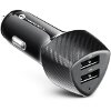 FORCELL CARBON CAR CHARGER USB QC 3.0 18W + USB QC 3.0 18W CC50-2A36W BLACK (TOTAL 36W)