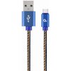 CABLEXPERT CC-USB2J-AMCM-1M-BL PREMIUM JEANS (DENIM) TYPE-C USB CABLE WITH METAL CONNECTORS 1M BLUE