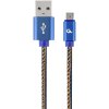 CABLEXPERT CC-USB2J-AMMBM-2M-BL PREMIUM JEANS (DENIM) MICRO-USB CABLE WITH METAL CONNECTORS 2M BLUE