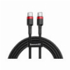 BASEUS CAFULE SERIES CABLE TYPE-C FLASH CHARGING PD 2.0 QC 3.0 60W 3A 1M BLACK RED