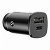 BASEUS SQUARE METAL CAR CHARGER PPS 30W USB + TYPE-C PORT PD3.0 QC4.0 SCP AFC BLACK