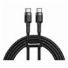 BASEUS CAFULE TYPE-C PD 2.0 60W FLASH CHARGING DATA LINE 20V 3A 2M GREY BLACK