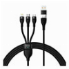 BASEUS CABLE 3IN1 FLASH II USB + TYPE-C TO LIGHTNING + TYPE-C + MICRO-USB 1.5M 3.5A BLACK 100W