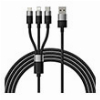 BASEUS STARSPEED 3-IN-1 FAST CHARGING DATA CABLE USB TO MICRO-USB + LIGHTNING+TYPE-C 3.5A 1.2M BLACK