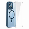 BASEUS FRAME TRANSPARENT MAGNETIC CASE AND TEMPERED GLASS SET IPHONE 14 PRO BLUE