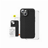 BASEUS IPHONE 15 PLUS SYNTHETIC FIBER CASE + TEMPERED GLASS