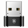 BASEUS MINI TYPE-C FEMALE TO USB MALE ADAPTER BLACK