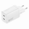 4SMARTS TRAVEL WALL CHARGER PDPLUG DUAL 45W GAN 2X USB TYPE-C PORTS WHITE