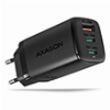 AXAGON ΑCU-DΡQ65 GΑΝ WΑLL CΗΑRGΕR, 3Χ ΡΟRΤ (USΒ + DUΑL USΒ-C), ΡD3.0/QC4+/ΡΡS/ΑΡΡLΕ, 65W, ΒLΑCΚ