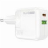 BLUE POWER WALL CHARGER 30W 3A 1X USB-A + 1X TYPE-C WHITE
