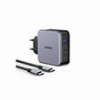 CHARGER GAN UGREEN CD289 140W COMBO+TYPE C CABLE BLACK 90549