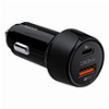 NOD E-CAR AC38 UNIVERSAL CAR CHARGER USB-A QC3.0 & USB-C PD3.0 38W BLACK