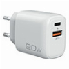 NOD E-WALL AC20 UNIVERSAL ΦΟΡΤΙΣΤΗς USB-A QC3.0 & USB-C PD3.0 20W WHITE