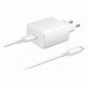 SAMSUNG WALL CHARGER TA845 45W 1X TYPE-C WITH TYPE-C CABLE WHITE BULK