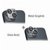 4SMARTS STYLEGLASS CAMERA FOR APPLE IPHONE 14 / 14 PLUS 2PCS. SET METAL GRAPHITE + CLEAR