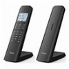 PHILIPS M4701B/GRS ΜΑΥΡΟ ΑΣΥΡΜΑΤΟ ΤΗΛΕΦΩΝΟ ΜΕ ΦΩΤΙΖΟΜΕΝΗ ΟΘΟΝΗ