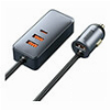 BASEUS CAR CHARGER SHARE TOGETHER + EXTENSION CORD 3X USB + TYPE-C 120W GREY