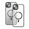 BASEUS IPHONE 14 PLUS FRAME TRANSPARENT MAGNETIC CASE + TEMPERED GLASS SET BLACK